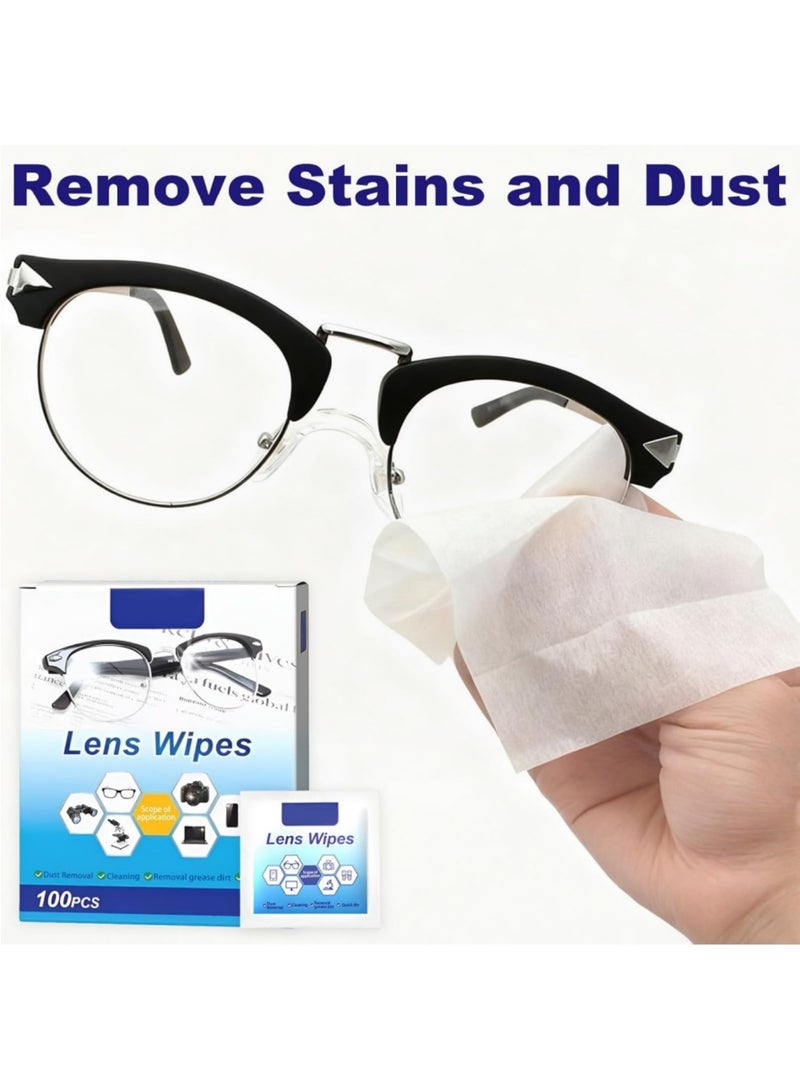 saykfoe 100PCS Lens Cleaning Wipes, Lens Wipes for Glasses, Spectacle Lenses Cleaner Wipes for Phones, Laptops, Tablets, TV, Cameras - Image 5