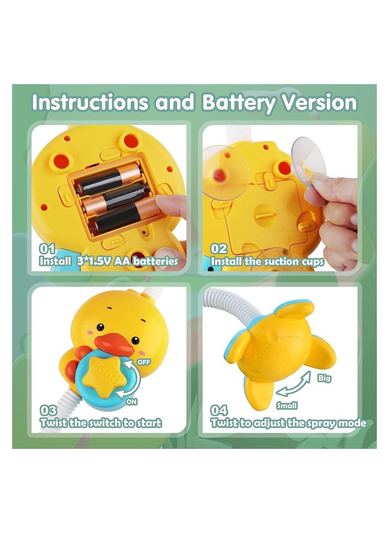 SYOSI - Bath Toys Baby Bath Shower Head Electric Duck Shower Bath Toys Sprinkler Bathtub Tub Water Pump Toys Tub Fountain Toys for Toddlers Kids Child 18 Months and up Baby Toddler Infant Kids - Image 1