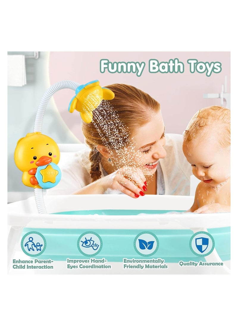 SYOSI - Bath Toys Baby Bath Shower Head Electric Duck Shower Bath Toys Sprinkler Bathtub Tub Water Pump Toys Tub Fountain Toys for Toddlers Kids Child 18 Months and up Baby Toddler Infant Kids - Image 1