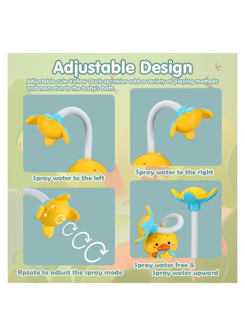SYOSI - Bath Toys Baby Bath Shower Head Electric Duck Shower Bath Toys Sprinkler Bathtub Tub Water Pump Toys Tub Fountain Toys for Toddlers Kids Child 18 Months and up Baby Toddler Infant Kids - Image 1
