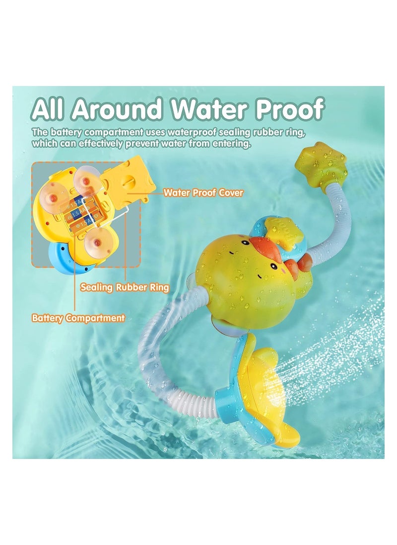 SYOSI - Bath Toys Baby Bath Shower Head Electric Duck Shower Bath Toys Sprinkler Bathtub Tub Water Pump Toys Tub Fountain Toys for Toddlers Kids Child 18 Months and up Baby Toddler Infant Kids - Image 1