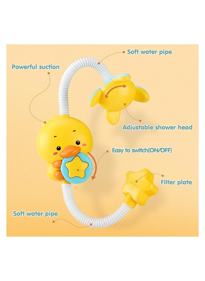 SYOSI - Bath Toys Baby Bath Shower Head Electric Duck Shower Bath Toys Sprinkler Bathtub Tub Water Pump Toys Tub Fountain Toys for Toddlers Kids Child 18 Months and up Baby Toddler Infant Kids - Image 1
