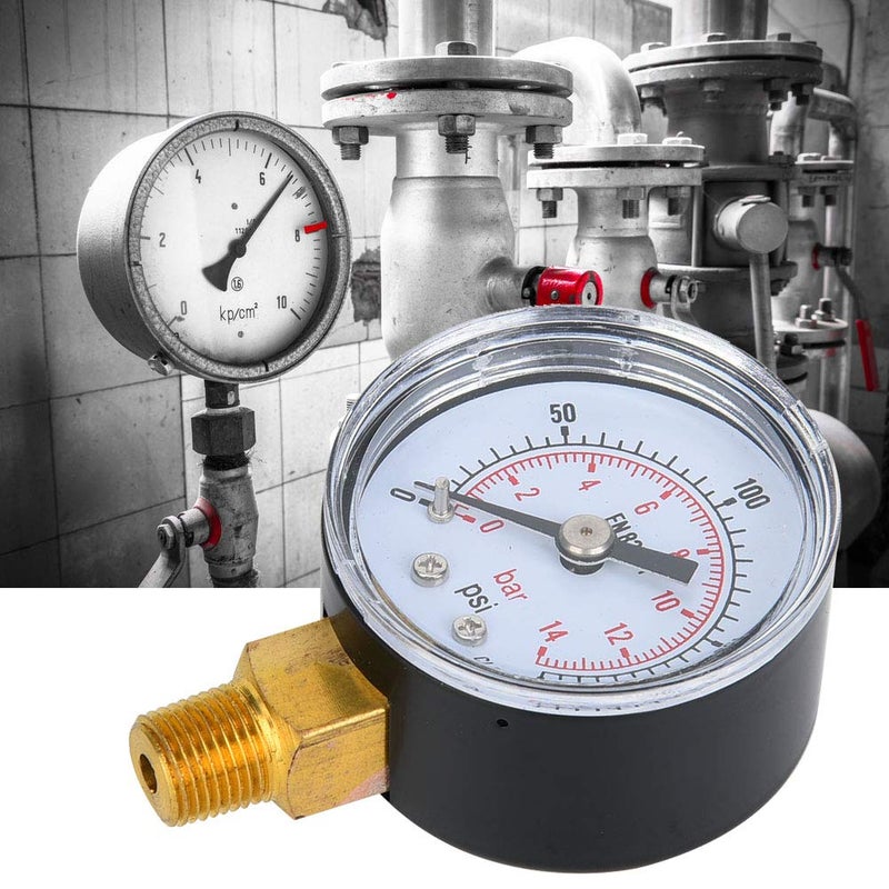 1/8inch BSPT Bottom Connection Mechanical Pressure for Monitoring Air, Oil, and Water Pressure (0-200psi,0-14bar) - Image 1