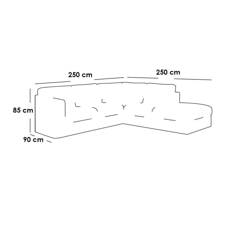 Betak Corner sofa made of Swedish wood, Thai MDF and linen - grey - Image 2