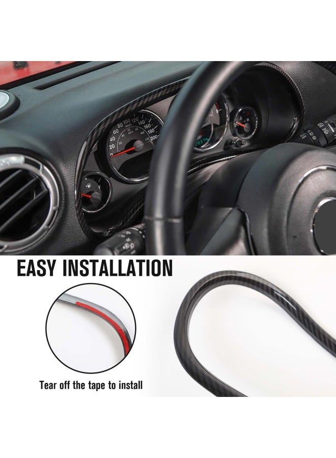 Jimen Compatible with 2011-2018 Jeep Wrangler JK & Unlimited Instrument Panel Trim Cover Dashboard Accessories (Carbon Fiber) - Image 3