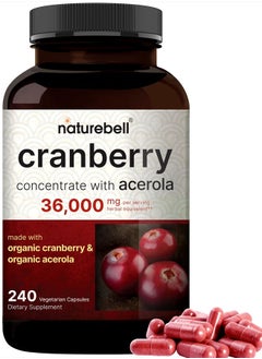 Cranberry Pills 36,000mg with Acerola 240 Veggie Capsules