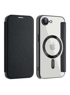 General Suitable for iPhone 16E mobile phone case golden shield magnetic card mobile phone leather case PU+TPU clamshell protective cover 