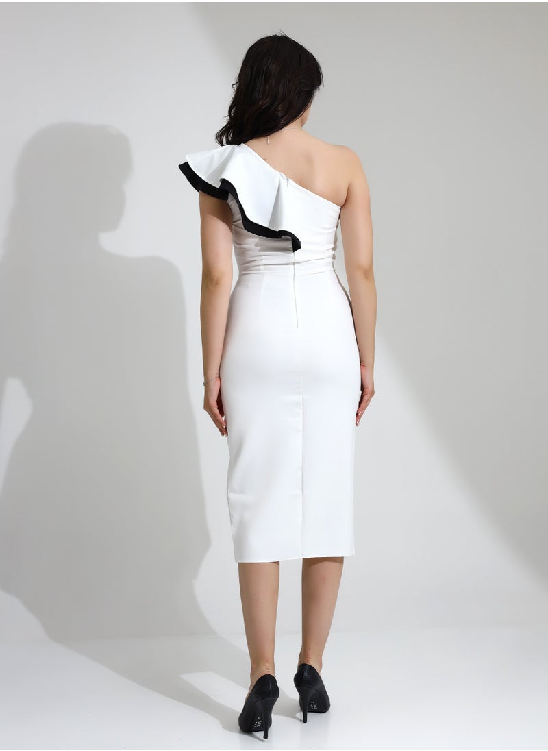 Grneric Elegant Dress With An One Shoulder Neckline And High Quality  - Image 4