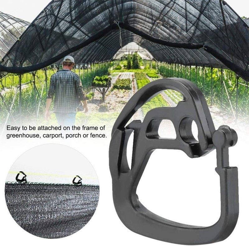 ويوبلز مستلزمات البيوت الزجاجية، 100 قطعة من خطافات شبكة التظليل البلاستيكية المعلقة لأقمشة التظليل ومستلزمات البيوت الزجاجية - Image 2