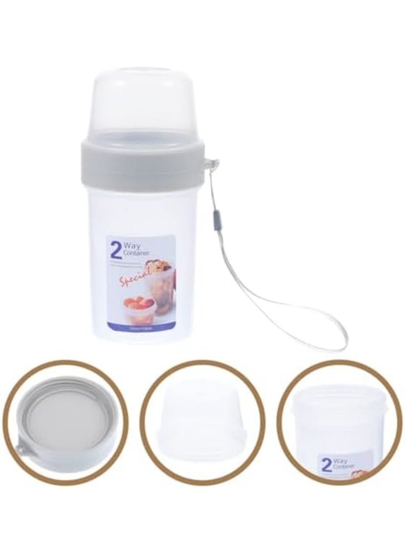 SYOSI Breakfast On The Go Cups – Portable Yogurt and Cereal Containers with Double Layer Design, Large Capacity Sealed Food Storage for Oatmeal, Fruit, Snacks, Ideal for Sports, School, and Picnics (Clear) - Image 5