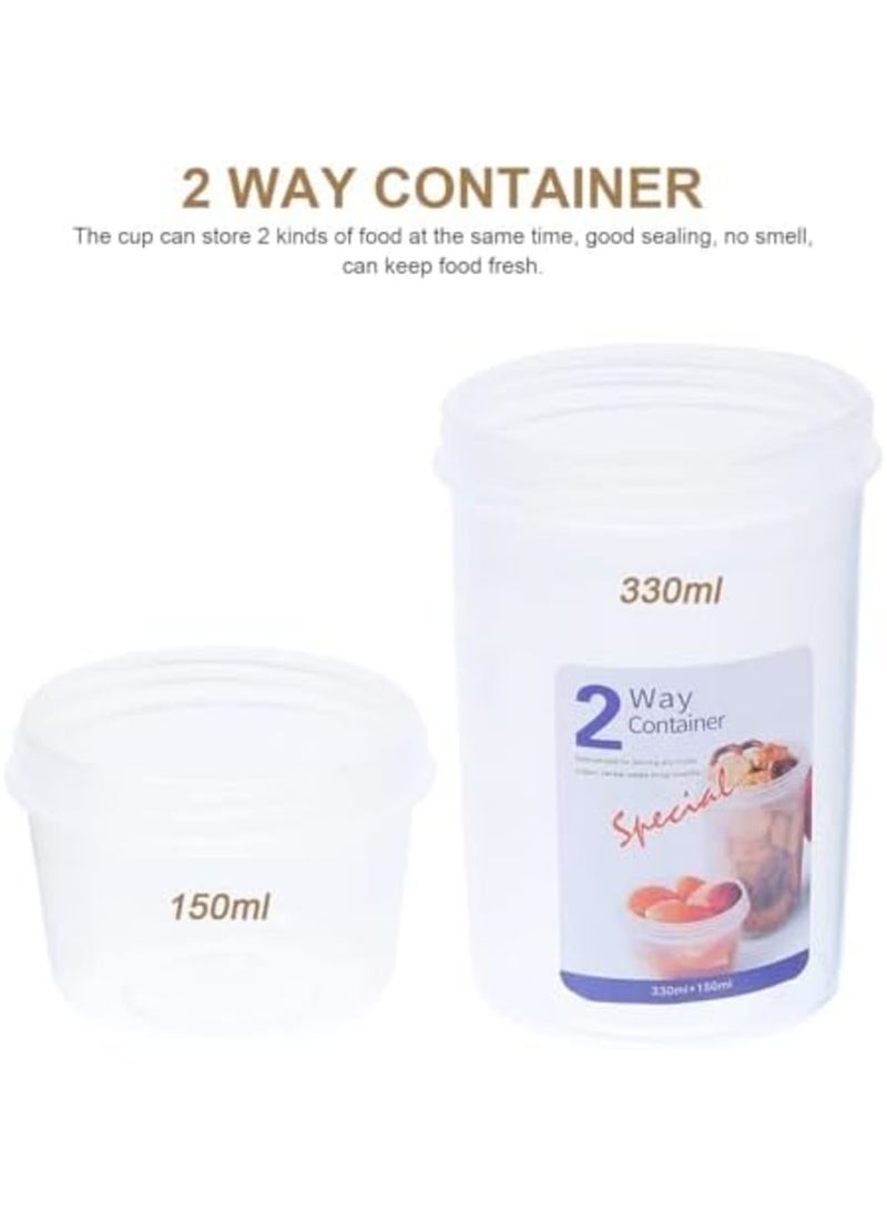 SYOSI Breakfast On The Go Cups – Portable Yogurt and Cereal Containers with Double Layer Design, Large Capacity Sealed Food Storage for Oatmeal, Fruit, Snacks, Ideal for Sports, School, and Picnics (Clear) - Image 4