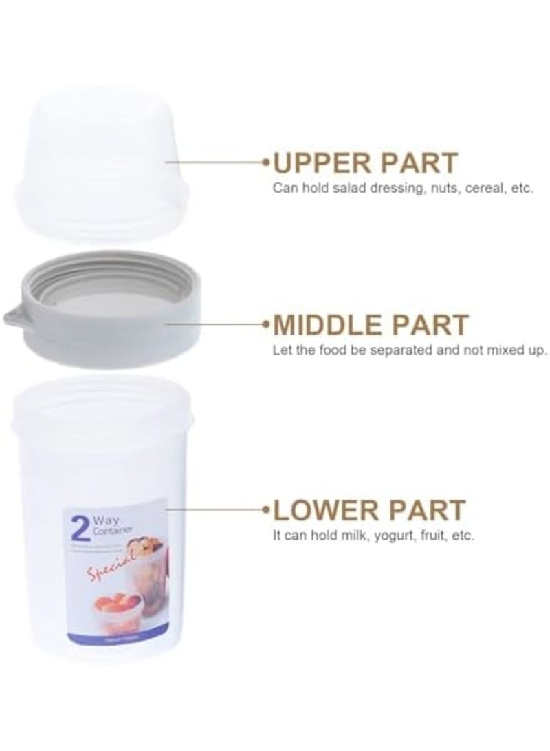 SYOSI Breakfast On The Go Cups – Portable Yogurt and Cereal Containers with Double Layer Design, Large Capacity Sealed Food Storage for Oatmeal, Fruit, Snacks, Ideal for Sports, School, and Picnics (Clear) - Image 3
