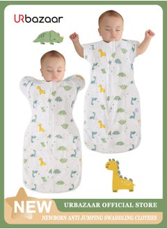 URbazaar Baby Sleep Swaddle Arms up Swaddle 0-6 Months, Baby Transitional Swaddle Sack, Arms In/ Out 100% Cotton 0.8 Tog Transition Swaddle Sleep Sack for Boy Girl  - Image 1