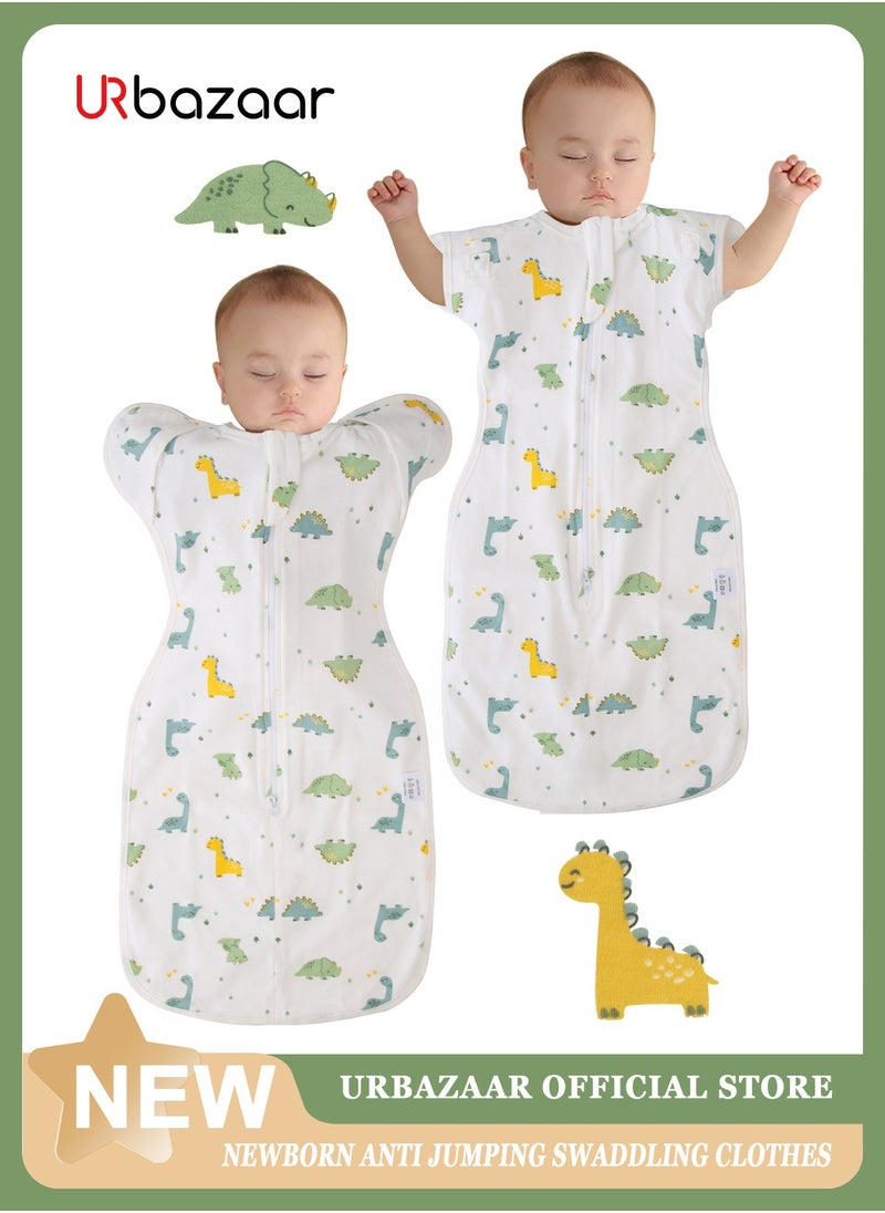 URbazaar Baby Sleep Swaddle Arms up Swaddle 0-6 Months, Baby Transitional Swaddle Sack, Arms In/ Out 100% Cotton 0.8 Tog Transition Swaddle Sleep Sack for Boy Girl  - Image 1