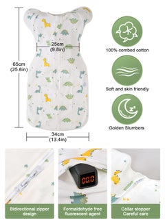 URbazaar Baby Sleep Swaddle Arms up Swaddle 0-6 Months, Baby Transitional Swaddle Sack, Arms In/ Out 100% Cotton 0.8 Tog Transition Swaddle Sleep Sack for Boy Girl  - Image 2