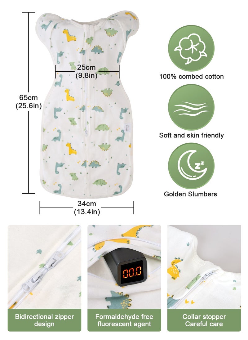 URbazaar Baby Sleep Swaddle Arms up Swaddle 0-6 Months, Baby Transitional Swaddle Sack, Arms In/ Out 100% Cotton 0.8 Tog Transition Swaddle Sleep Sack for Boy Girl  - Image 2