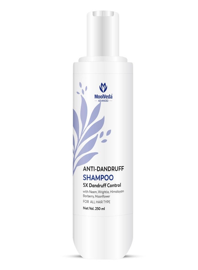Moolveda Anti Dandruff Shampoo 250ml | With Neem, Wrightia, Himalayan Barberry & Moonflower Extracts | Controls Dandruff, Soothes Itchy Scalp & Strengthens Hair | For Men & Women - Image 1