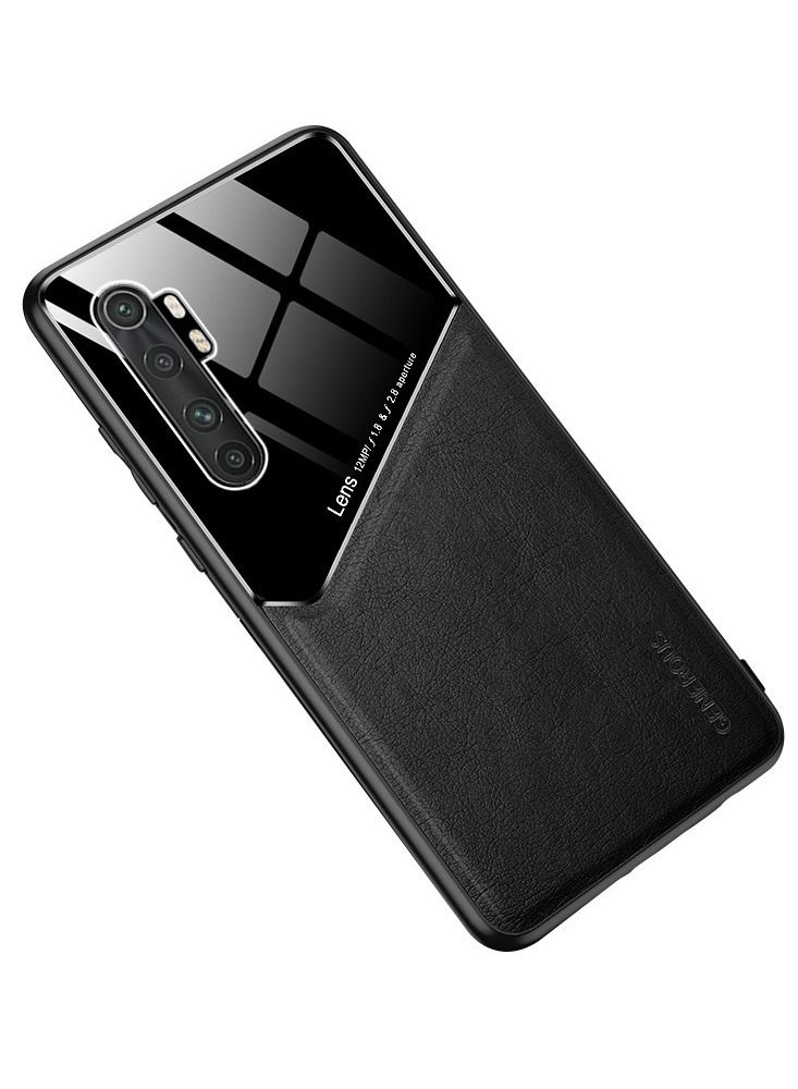 Case Leather Texture Car Magnetic Phone Cover For Xiaomi Mi Note 10 Lite _Black
