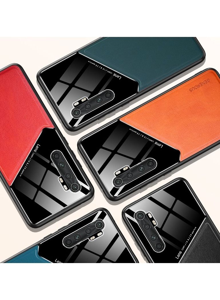 Case Leather Texture Car Magnetic Phone Cover For Xiaomi Mi Note 10 Lite _Black
