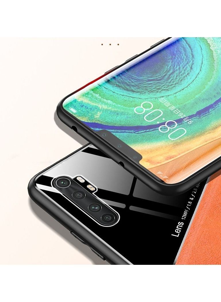 Case Leather Texture Car Magnetic Phone Cover For Xiaomi Mi Note 10 Lite _Black