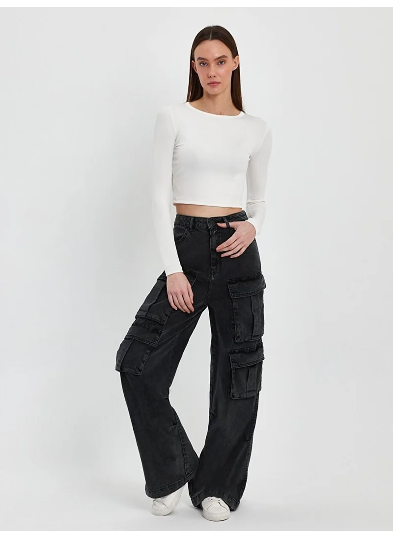 إل تي بي Women's Marien High Waist Wide Leg Cargo Jeans