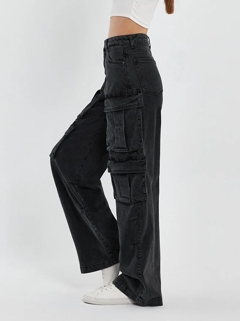 ال تي بي Women's Marien High Waist Wide Leg Cargo Jeans
