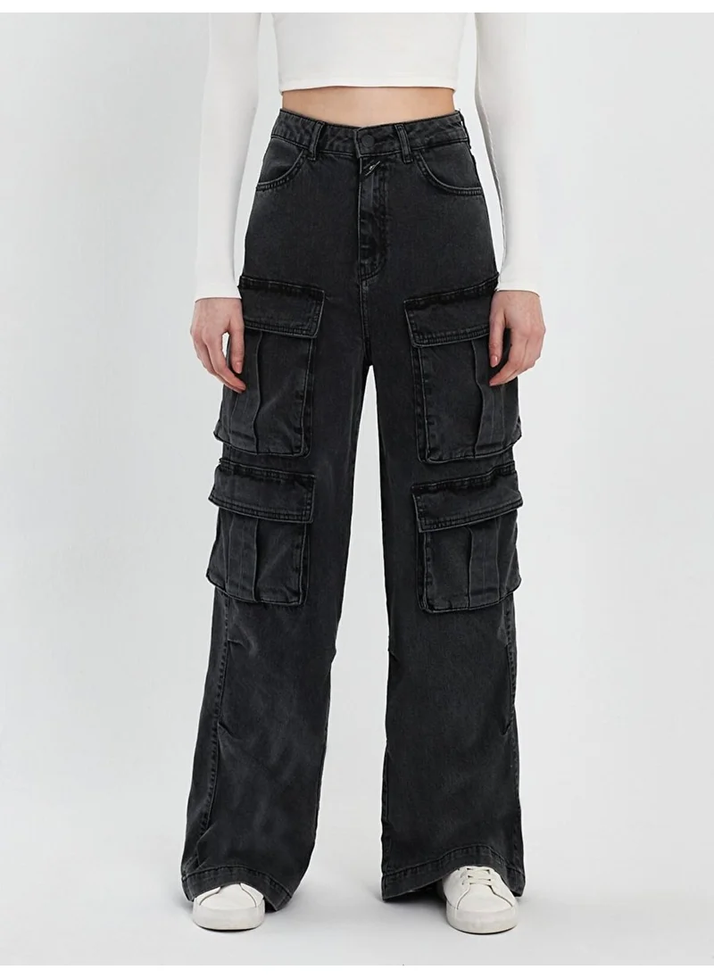 إل تي بي Women's Marien High Waist Wide Leg Cargo Jeans