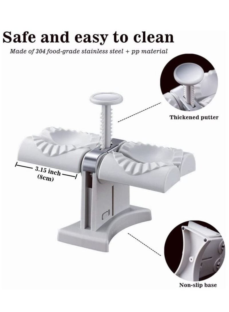 ELTRAZONE آلة صنع الزلابية الأوتوماتيكية، أداة ضغط الزلابية المنزلية، أداة لف الزلابية الأوتوماتيكية ذات الرأسين، قوالب صنع جلد الزلابية، أداة سهلة لصنع الزلابية، تغليف اثنين في وقت واحد - Image 5