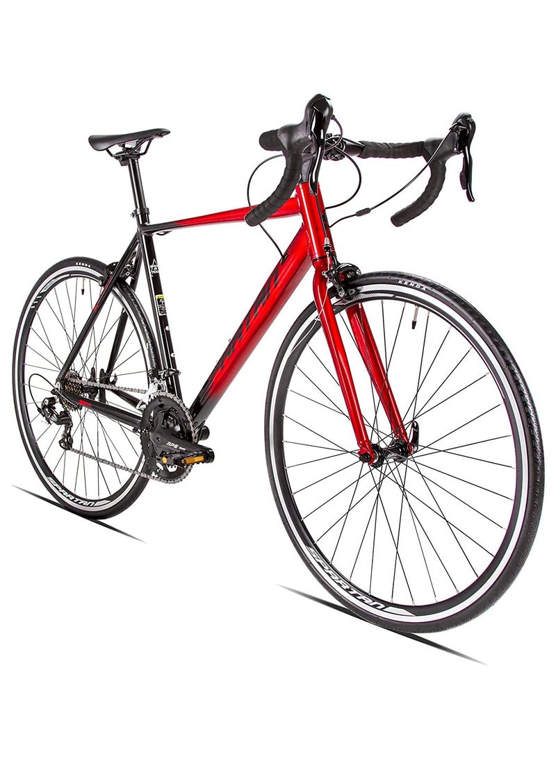 Spartan - 700C Peloton Road Bicycle | Alloy Frame Road Bike | Light Weight Cycle | Fitness Road Bicycles | Size - Small (52Cm) Lava Red - Image 1