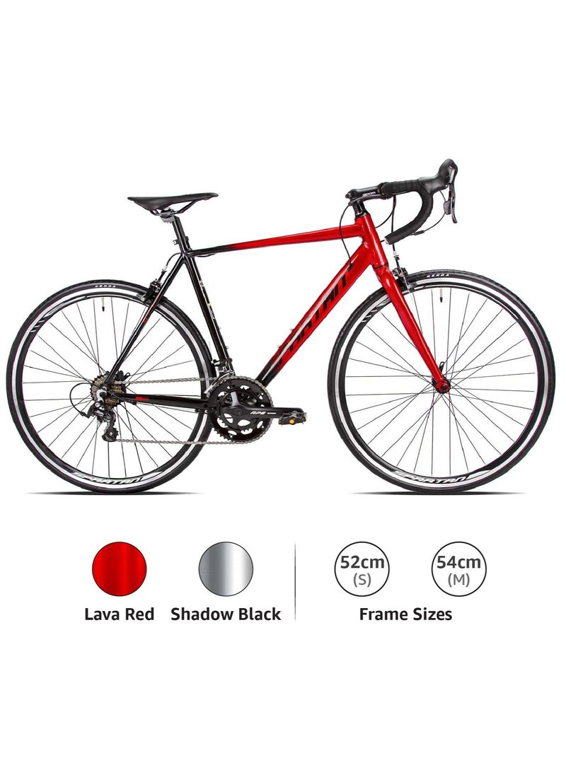 Spartan - 700C Peloton Road Bicycle | Alloy Frame Road Bike | Light Weight Cycle | Fitness Road Bicycles | Size - Small (52Cm) Lava Red - Image 1