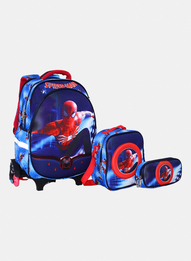 Migo Spider-Man School Set Trolley Bag 16 Inches – Blue - Image 1