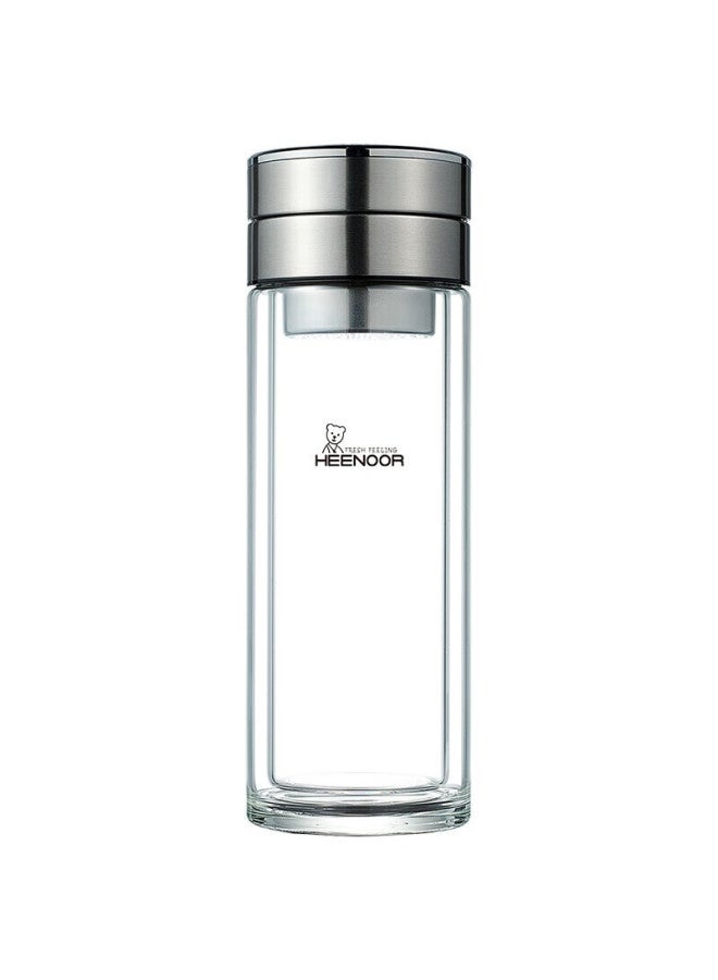 Heenoor Double-Layer Glass Tea Cup Men'S Tea Separation Cup High-End Tea Brewing Cup Car-Mounted Water Cup Xn-9338 Original Color 290Ml - Image 2