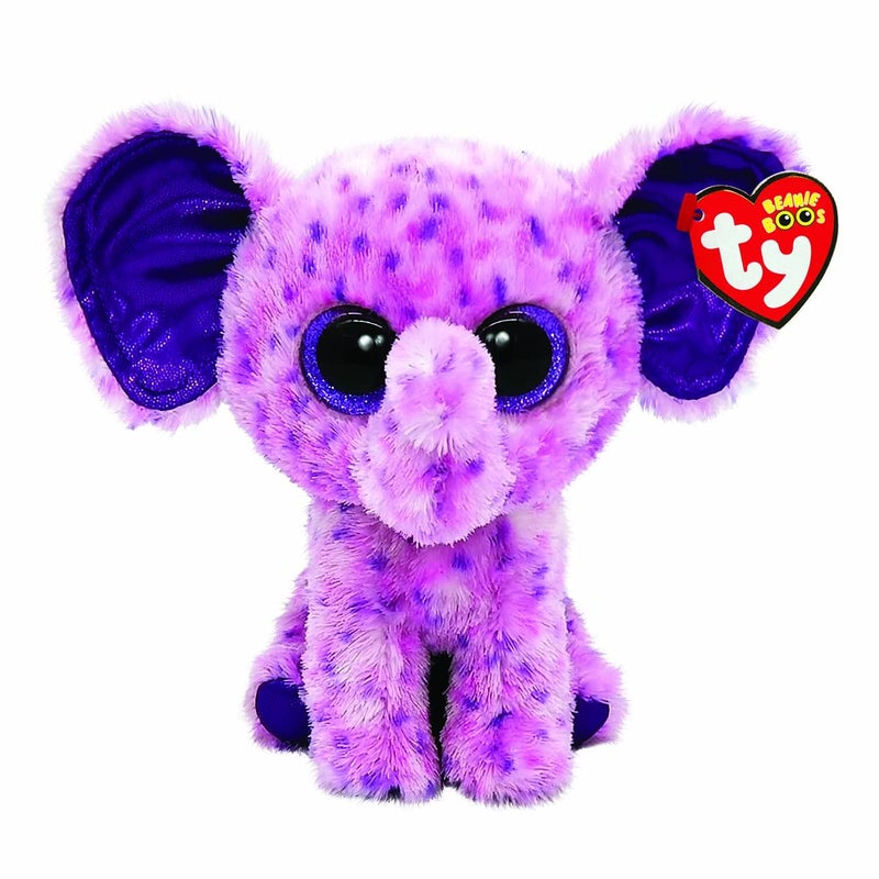 Ty Plush Collectible Pink Spotted Elephant Stuffed Toy, 6" Soft Polyester Animal Figure