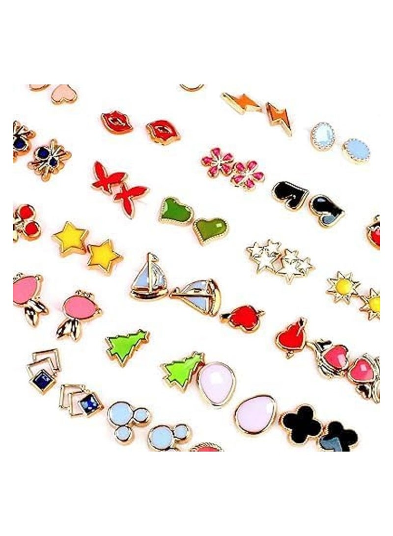 طقم حلقان للبنات مع صندوق من 36 زوج، طقم حلقان صغيرة بريمة - Image 3