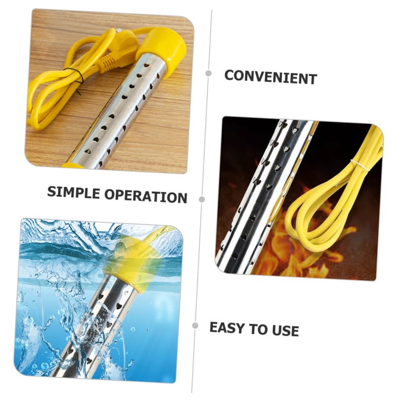 Portable Immersion Water Heater Auto Shut Off for Bucket Shower Pool Stainless Steel - Image 4