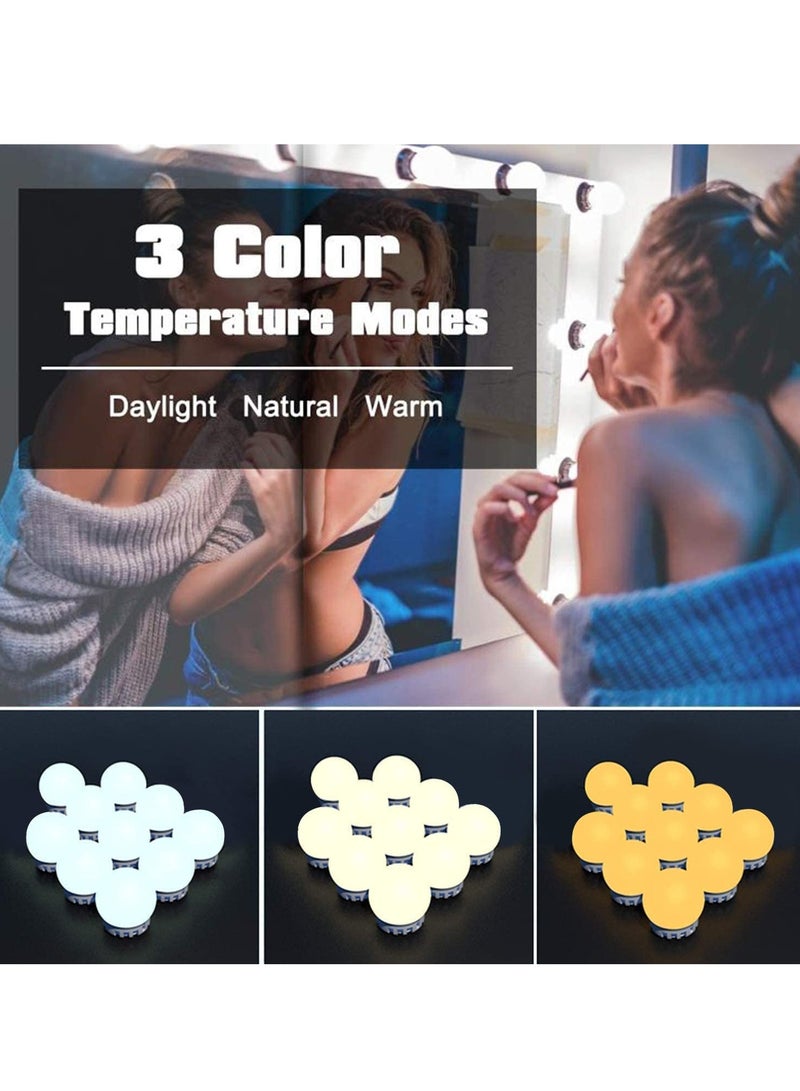 10 LED Hollywood Style Vanity Mirror Lights Kit White 32x19centimeter - Image 2