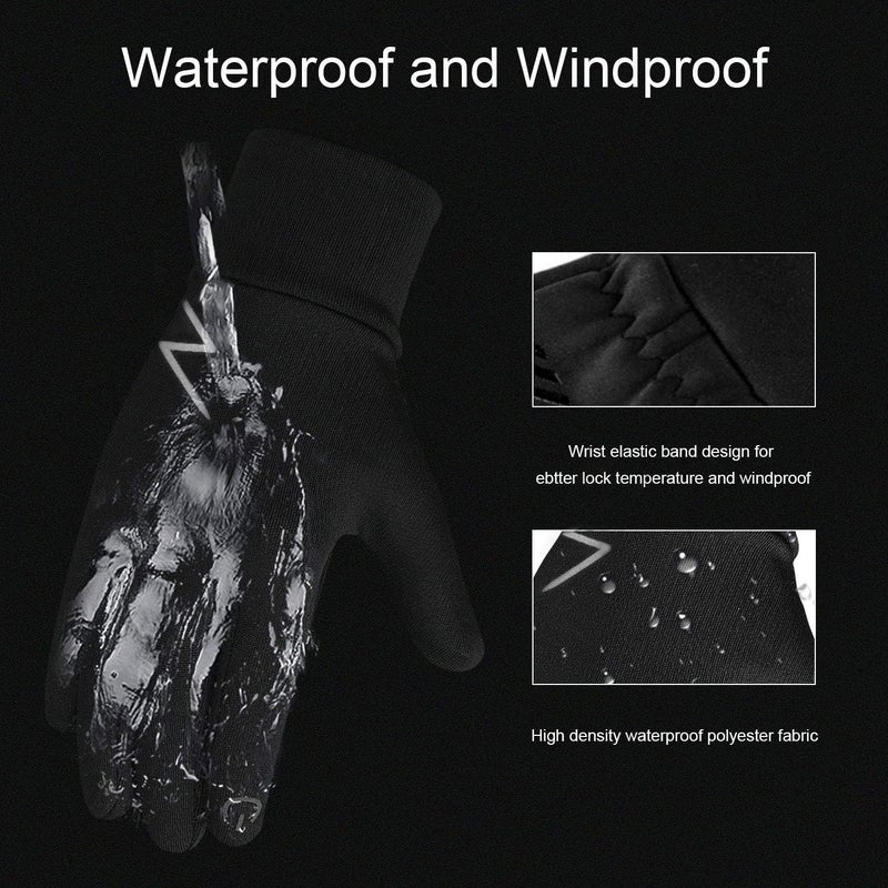 YukiniYa Kids Winter Gloves Back Water Repellent Touchscreen Warm Fleece Anti-Slip for Boys Girls Teen 3-15 Years - Image 2