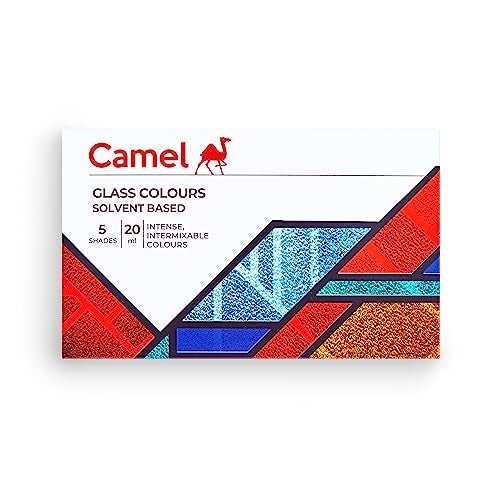 Camel Solvent Based Glass Color - 20ml Each, 5 Shades - Image 1