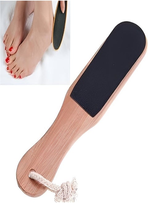 Double Sided Foot File - Wooden Handle Pedicure Tool