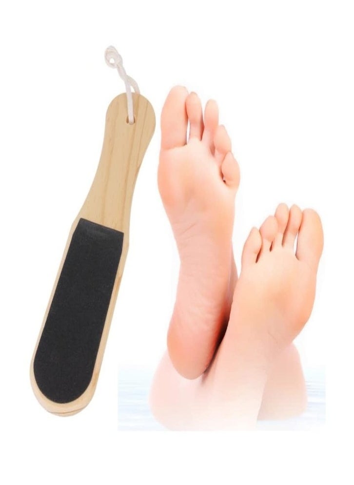 Generic - Double Sided Foot File - Wooden Handle Pedicure Tool - Image 1