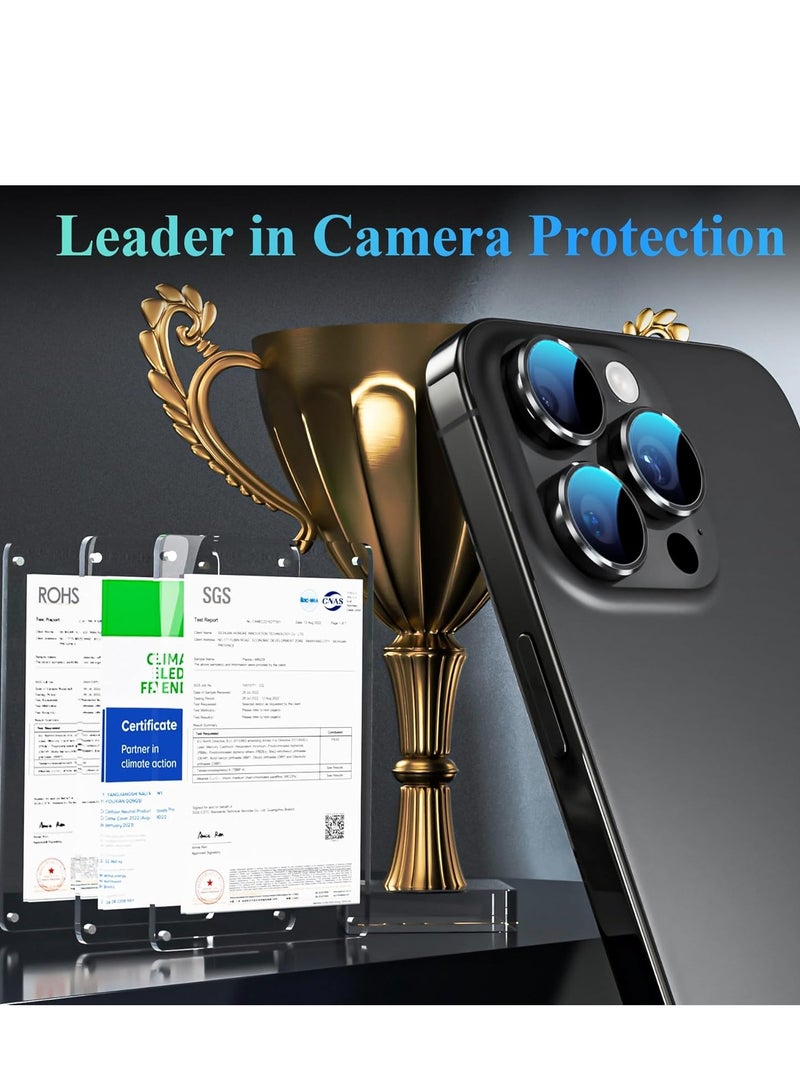 ELTRAZONE Camera Lens Protector for iPhone 16 Pro/Pro Max – Tempered Glass with Metal Frame, 1-Step Installation Tray, Case Friendly, Black Titanium – 2 Pack - Image 2