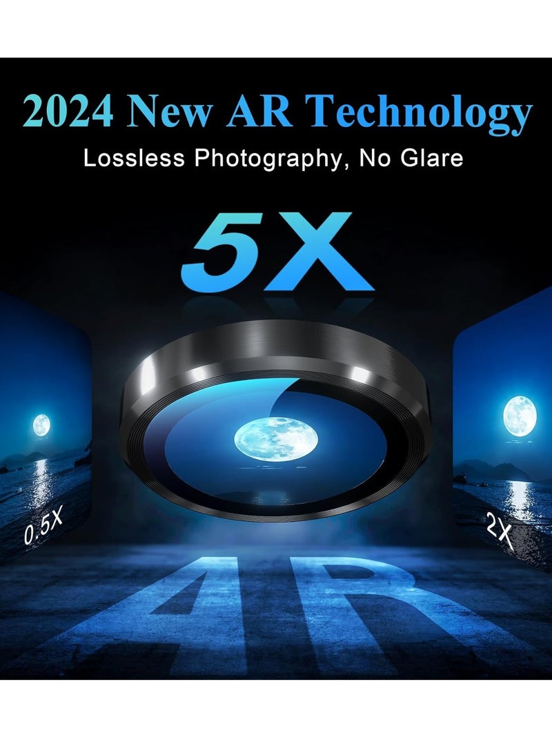 ELTRAZONE Camera Lens Protector for iPhone 16 Pro/Pro Max – Tempered Glass with Metal Frame, 1-Step Installation Tray, Case Friendly, Black Titanium – 2 Pack - Image 4