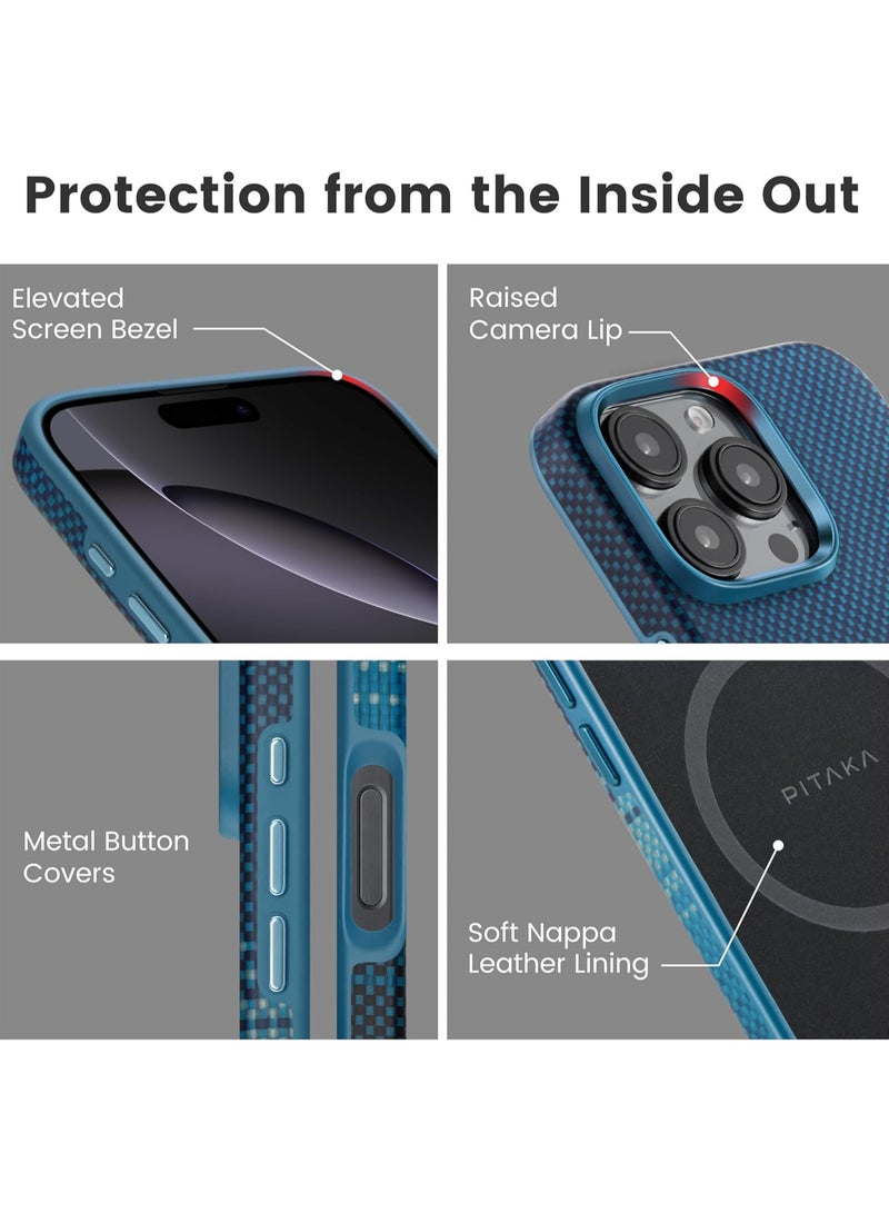 PITAKA pitaka for iPhone 16 Pro Case Compatible with MagSafe, Shockproof Case iPhone 16 Pro, 1500D Aramid Fiber and TPU Combined Grade Protective Case-Moonrise  - Image 2