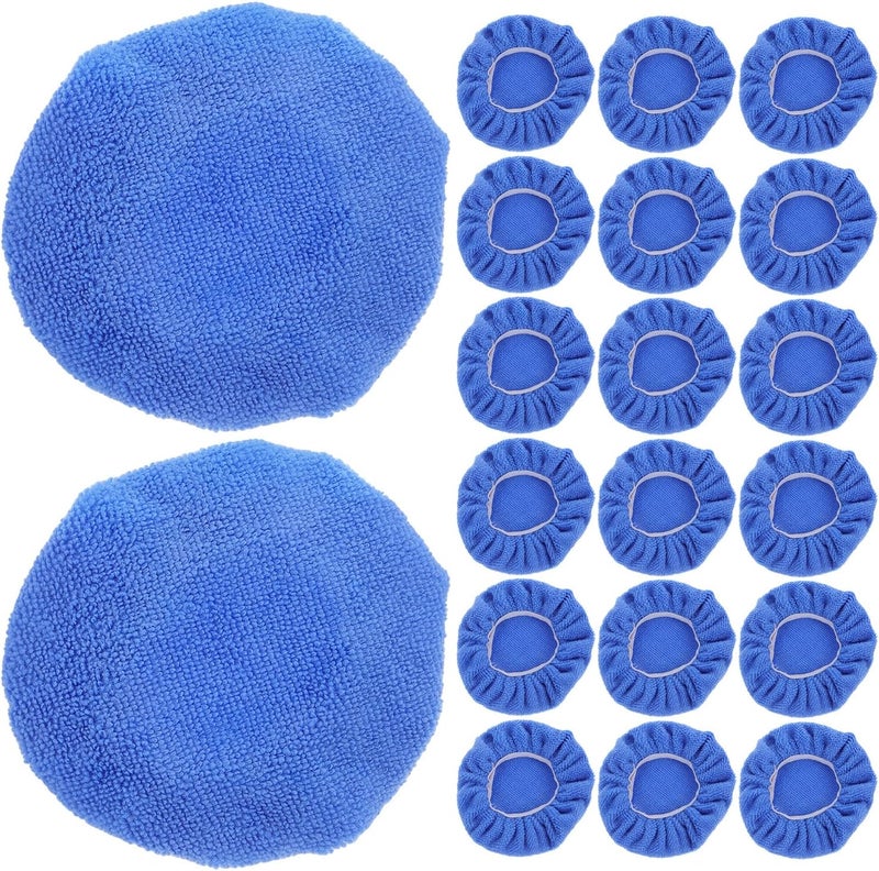Mobestech 24pcs Car Buffer Polisher Pad Covers 5-6 Inch Microfiber Bonnet Replacement for Vehicle Waxing and Automotive Detailing Buffing Pads - Image 1