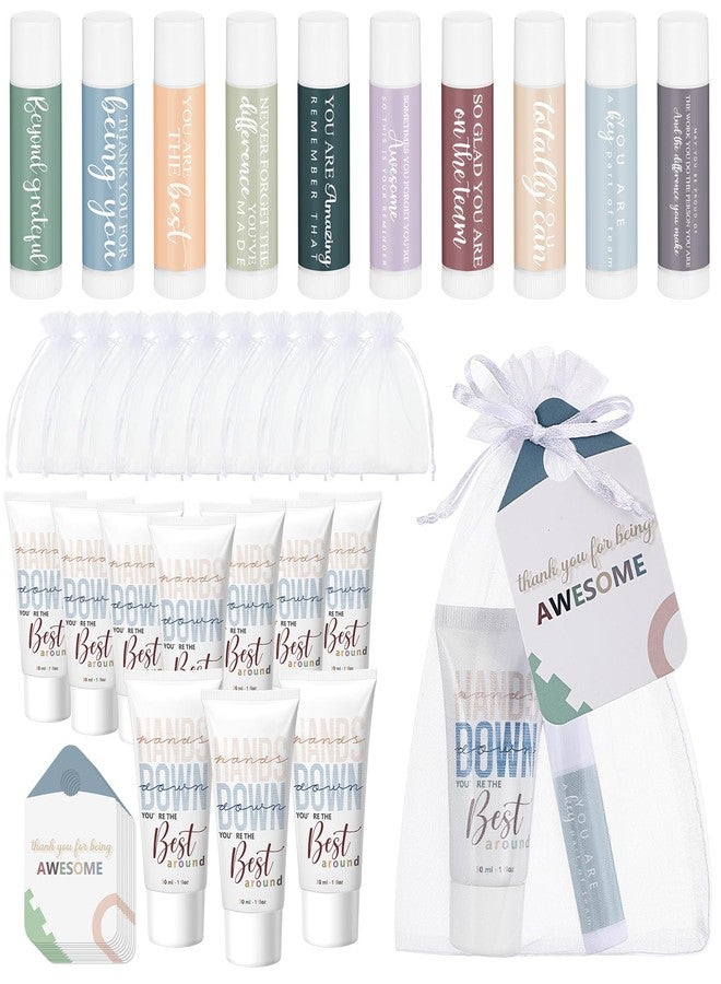 Heigble 10 Sets Thank You Gifts Bulk for Women Employee Appreciation Gifts Hand Cream and Lip Balm Set Inspirational Hand Lotion for Nurses Office Staff Female Coworker Team Volunteers Guests - Image 1