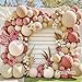 Partycus Dusty Rose Balloon Arch Kit Double Stuffed Mauve Pink Cream White Sand Tan Boho Balloon Garland with Blush Brown Gold Latex for Baby Shower Wedding Birthday Fall Party Decoration - Image 4