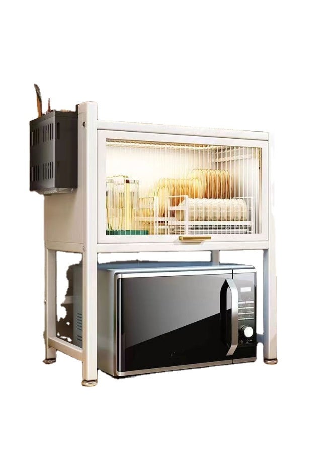 In-House Compact Microwave Oven Stand DR-8936 – Multi-Purpose Storage Rack for Kitchen Use, Ideal for Holding Microwave, Toaster, and Cookware, Strong Build with Modern White/White Finish for Home Organization - Image 2