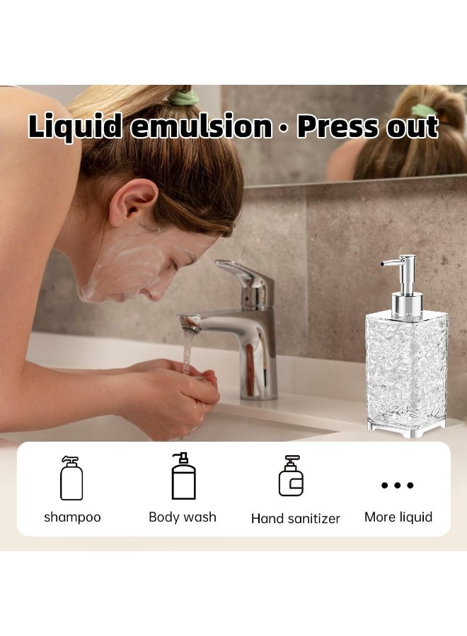 1pc Luxury Refillable Soap Dispenser Bottle – Modern Square Design, Transparent Frosted Look, Pump Dispenser for Shampoo, Shower Gel, Hand Soap & Lotion, Durable & Phthalate-Free, Perfect for Bathroom, Kitchen & Hotel Use - Image 4