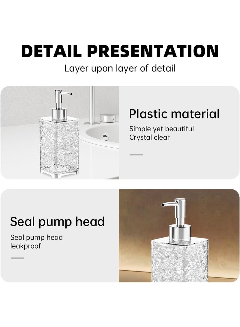 1pc Luxury Refillable Soap Dispenser Bottle – Modern Square Design, Transparent Frosted Look, Pump Dispenser for Shampoo, Shower Gel, Hand Soap & Lotion, Durable & Phthalate-Free, Perfect for Bathroom, Kitchen & Hotel Use - Image 5