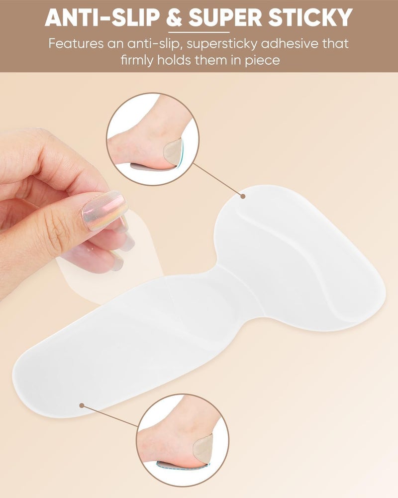 SEFLICA Heel Cushion Inserts And Metatarsal Pads For Women, 1 Pairs Heel Grips And 1 Pairs Ball Of Foot Cushions, Silicone Shoe Pads Insoles For High Heels, Blister Prevention For Too Big Shoes - Image 5